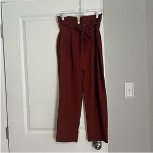 Madewell Brick Red Drapey Paperbag Pants